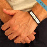 Personalized Mens Bracelet in Brown Leather