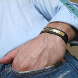 Personalized Mens Bracelet in Brown Leather