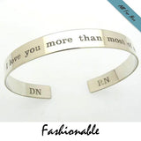Personalized Mens Cuff Bracelet - Sterling Silver Engraved Mens