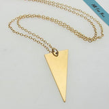 Gold Triangle Pendant Necklace for Men - Personalized Mens Gift