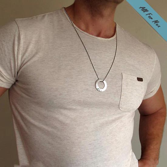 Personalized Mens Necklace - Customized Pendant for Men