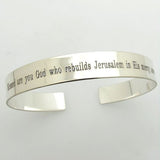 Personalized Mens Silver Cuff Bracelet, Custom Mens Bracelet