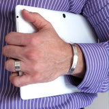 Personalized Mens Silver Cuff Bracelet, Custom Mens Bracelet