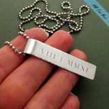 Personalized Rectangular Pendant Mens Necklace