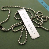 Personalized Rectangular Pendant Mens Necklace