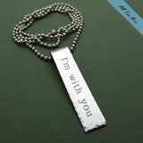 Personalized Rectangular Pendant Mens Necklace
