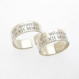 Custom Silver Couples Rings, Engraved Wedding Rings