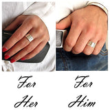 Custom Silver Couples Rings, Engraved Wedding Rings
