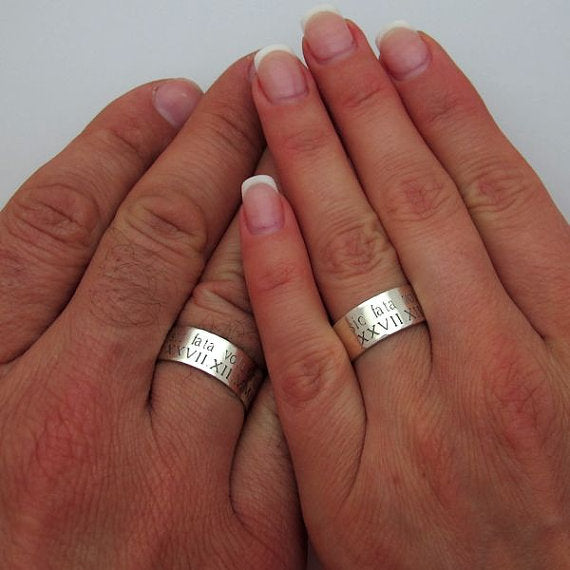 custom couple rings in Sterling Silver