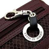 Engraved metal and leather keychain, personalized gift