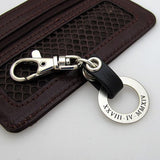 Engraved metal and leather keychain, personalized gift