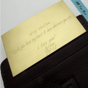 Personalized Wallet Insert Card for Men