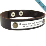 Quote Engraved Bracelet for Men - Personalized Leather Cuff