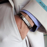 Quote Engraved Bracelet for Men - Personalized Leather Cuff