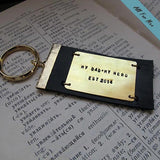 Quote Engraved Leather Keychain for Men