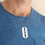 Razor Blade Personalized Necklace, Custom Necklace