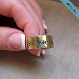 Remember Ring for Men - Unisex Adjustable Gold Band