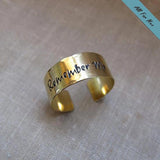 Remember Ring for Men - Unisex Adjustable Gold Band