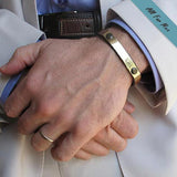 Roman Numerals Bracelet for Men - Customized Leather Cuff