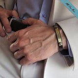 Roman Numerals Bracelet for Men - Customized Leather Cuff