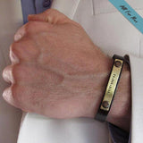 Roman Numerals Bracelet for Men - Customized Leather Cuff
