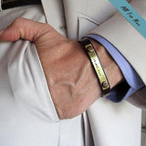 Roman Numerals Bracelet for Men - Customized Leather Cuff