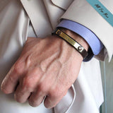Roman Numeral Leather Cuff Bracelet - Groom Groomsmen Gift