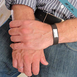 Roman Numeral Mens Bracelet - Personalized Leather Cuff