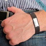 Roman Numeral Mens Bracelet - Personalized Leather Cuff
