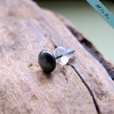 Round Black Stud Earring for Men - Mens Jewelry