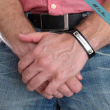 Signature Engraved Bracelet - Custom Handwriing Leather Cuff