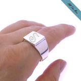 Personalized Square Signet - Sterling Silver Initial Ring for Me