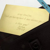 Engraved Text Wallet Insert Card in Silver for Men