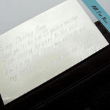 Engraved Text Wallet Insert Card in Silver for Men