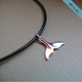 Silver Whale Tail Pendant - Mens Necklace