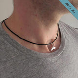 Silver Whale Tail Pendant - Mens Necklace