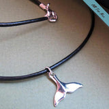 Silver Whale Tail Pendant - Mens Necklace