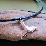Silver Whale Tail Pendant - Mens Necklace