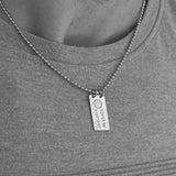 ID Sterling Silver Pendant Mens Necklace, Personalized Gift