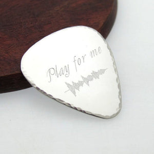 Soundwave Engraved Guitar Pick, Personalized Gift for Boyfriend