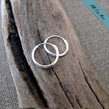 Sterling Silver Hoop Earrings 12mm for Men