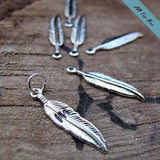 Sterling Silver Feather Necklace for Men - Elegant Mens Jewelry