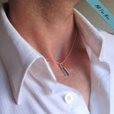Sterling Silver Feather Necklace for Men - Elegant Mens Jewelry