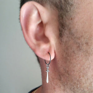 Sward Black Earring, Mens Jewelry and Gift Idea