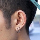 Unisex Open Hoops for Men - Black Earrings for Him
