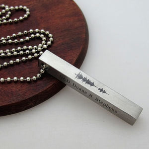 Voice Record Engraved Necklace, Custom Necklace