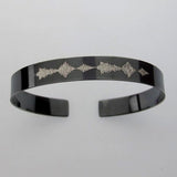 Custom Voice Wave Silver Bracelet, Oxidized silver