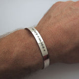 Custom Voice Wave Silver Bracelet, Oxidized silver