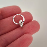 minimalist drop bead crystal earring - Guys earring