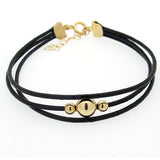 Black Cords Leather Bracelet - Elegant Wristband for Him